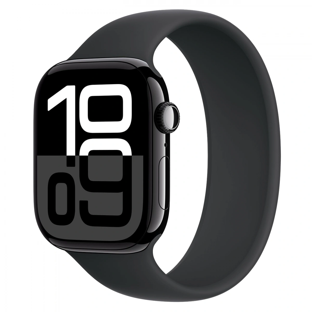Apple Watch Series 10, 42 мм, алюминий цвета "чёрный глянец", Solo Loop Black, размер 3 (MWWX3). Фото 1