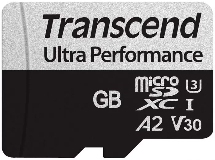 Карта памяти Transcend 128Гб MicroSD Class 10 UHS-I V30 + SD адаптер 160мб/с (TS128GUSD340S). Фото 2