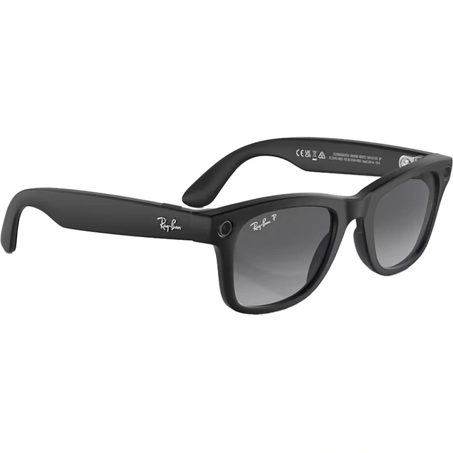 Умные очки Ray Ban Wayfarer RW4006 Матовый черный/Поляризационные градиентные графитовые M 150-50mm (601/ST350). Фото 5
