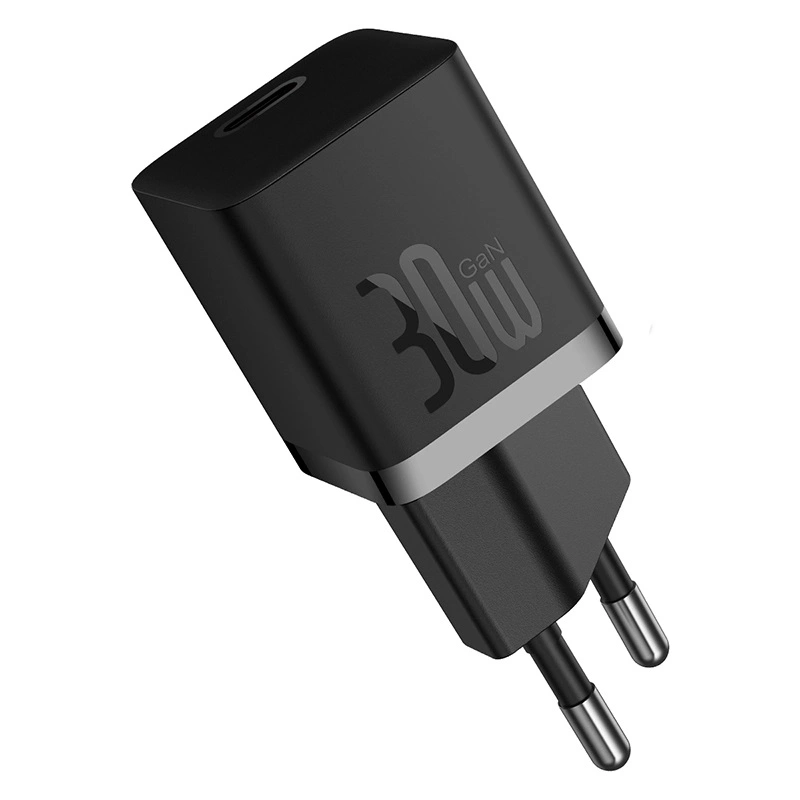 Сетевое зарядное устройство Baseus GaN5 Fast Charger (mini) 1C 30W EU, Black (CCGN070401). Фото 1
