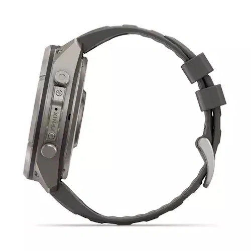 Умные часы Garmin Fenix 9 Pro 47MM, SOLAR, LTE, Titanium with pebble gray/silver gray silicone band. Фото 7