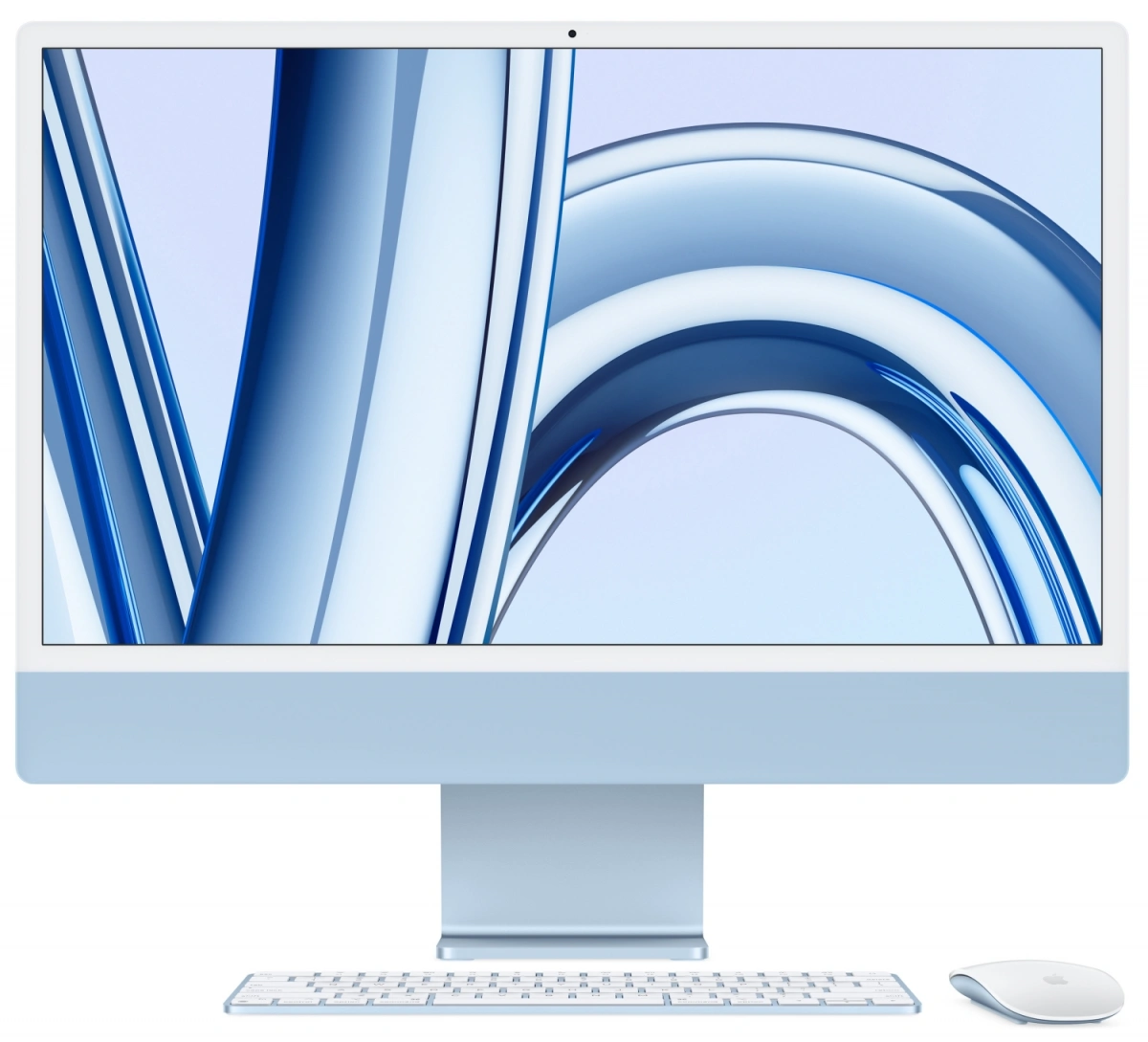 Apple iMac 24" Retina 4,5K, (MQRQ3) (M3, 8C CPU, 10C GPU, 8 ГБ, 256 ГБ SSD), Blue. Фото 1