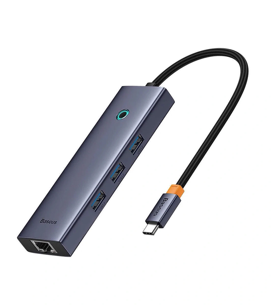 Хаб Baseus Flite Series 6-Port HUB Docking Station (Type-C to HDMI4K@60Hz*1+USB 3.2*3+USB-C*1+RJ45*1), Cерый (B00052807813-00). Фото 1
