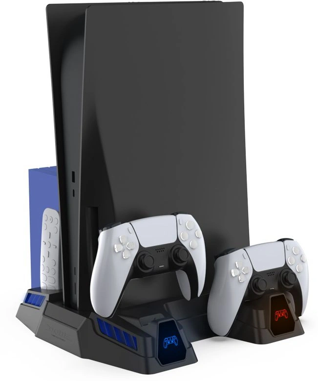 Зарядная станция для двух контроллеров DOBE DualSense PS5 RGB, Black (TP5-0521S). Фото 6