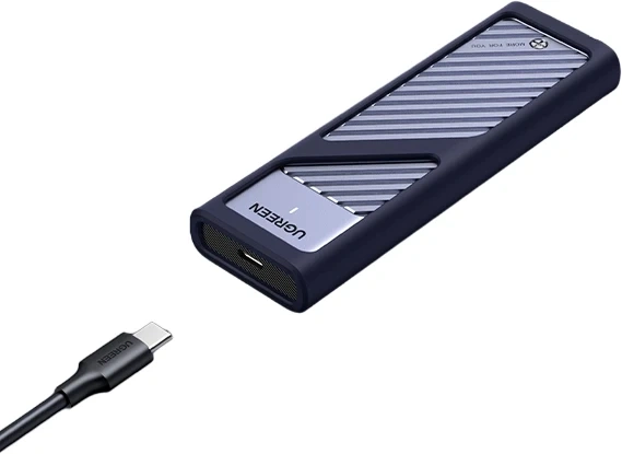 Корпус SSD Ugreen CM559 M.2NVME с кабелем USB-C-USB-C, 10 Гбит/с, Серый. Фото 1
