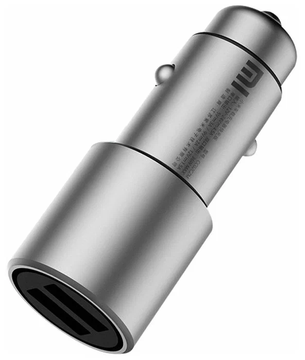 Автомобильное зарядное устройство Mi Car Charger QC 3.0 2USB, Серебристое (CC02CZM). Фото 1