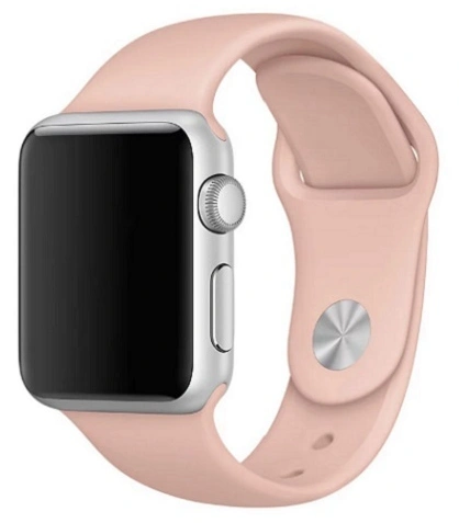 Ремешок силиконовый для Apple Watch 38/40/41/42мм, Пудровый. Фото 1