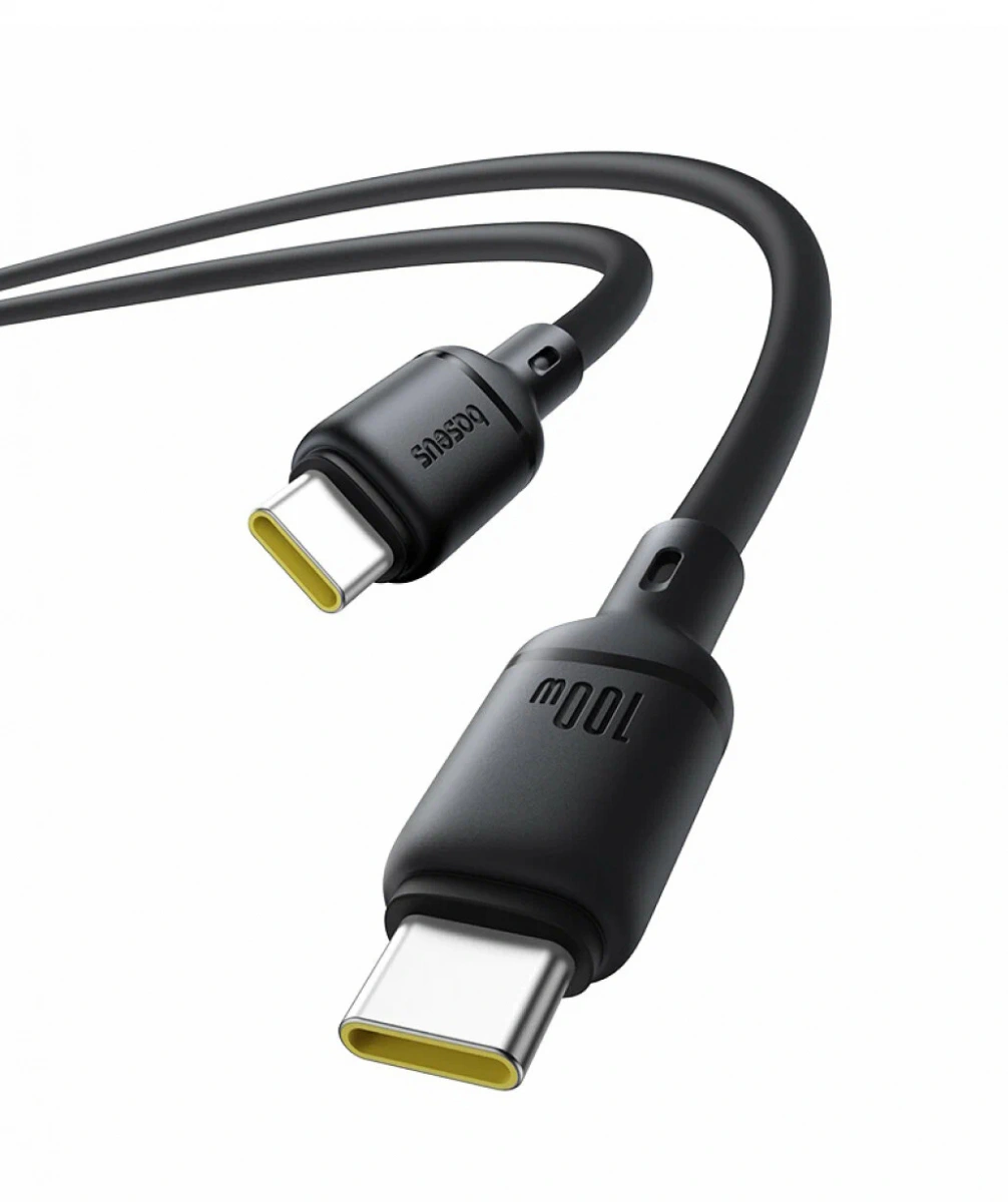 Кабель Baseus Silky Series Type-C to Type-C 100W 1м, Чёрный (P10377704113-00). Фото 3