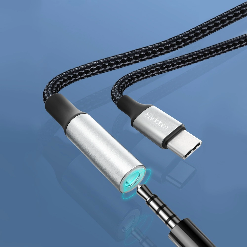 Переходник AUX Eardom ET-OT77 Type-C to 3.5mm, Black. Фото 3