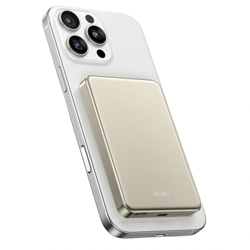 Внешний аккумулятор Wiwu Ultra Thin Magnetic 5000mAh, Gold (Wi-P15). Фото 4