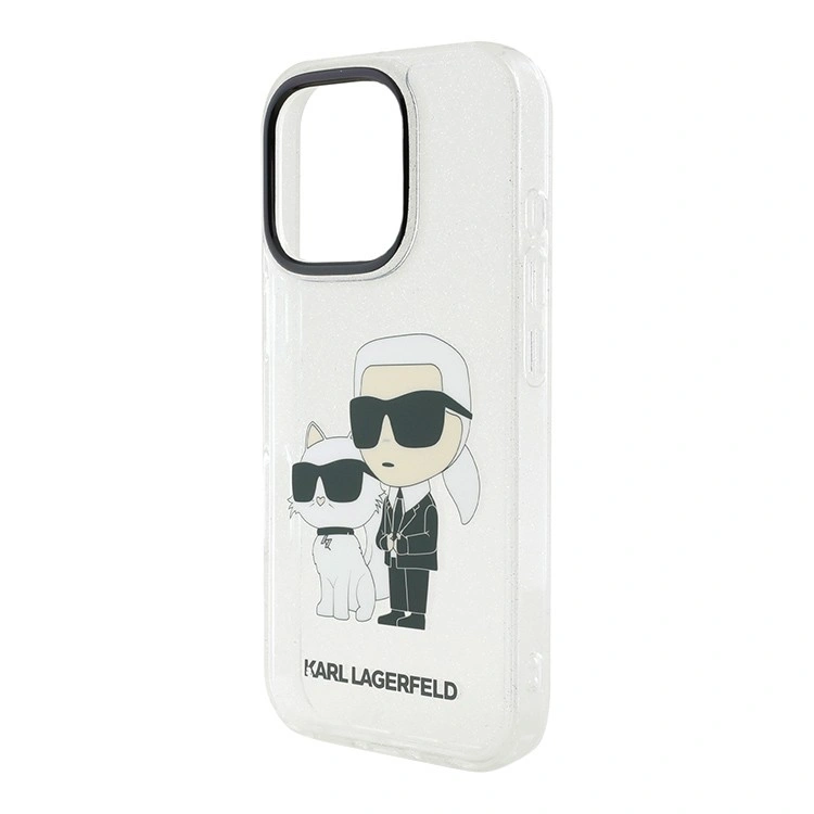 Накладка Lagerfeld для iPhone 16 Pro Max PC/TPU NFT Karl & Choupette Hard Glitter, Transparent (KLHCP16XHNKCTGT). Фото 4