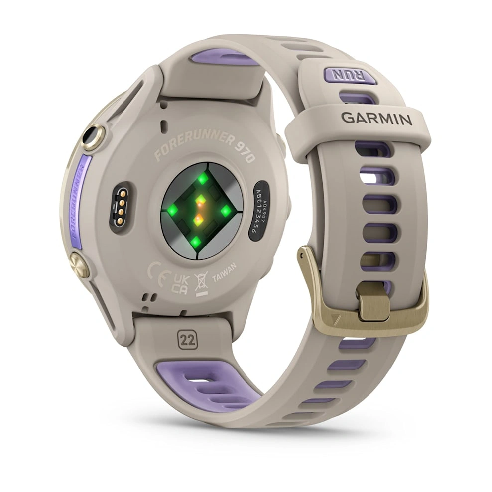 Умные часы Garmin Forerunner 970 Soft Gold Titanium, French Gray/Translucent Indigo Band (010-02969-62). Фото 5