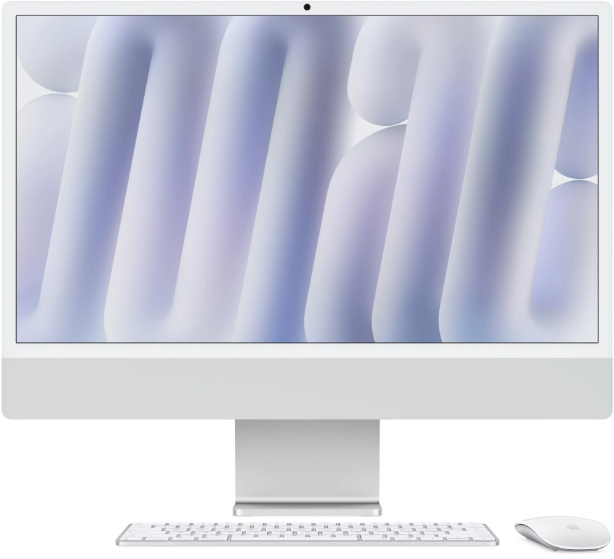 Apple iMac 24" Retina 4,5K, (MWUC3) (M4, 8C CPU, 8C GPU, 16 ГБ, 256 ГБ SSD, 2024), Silver. Фото 1