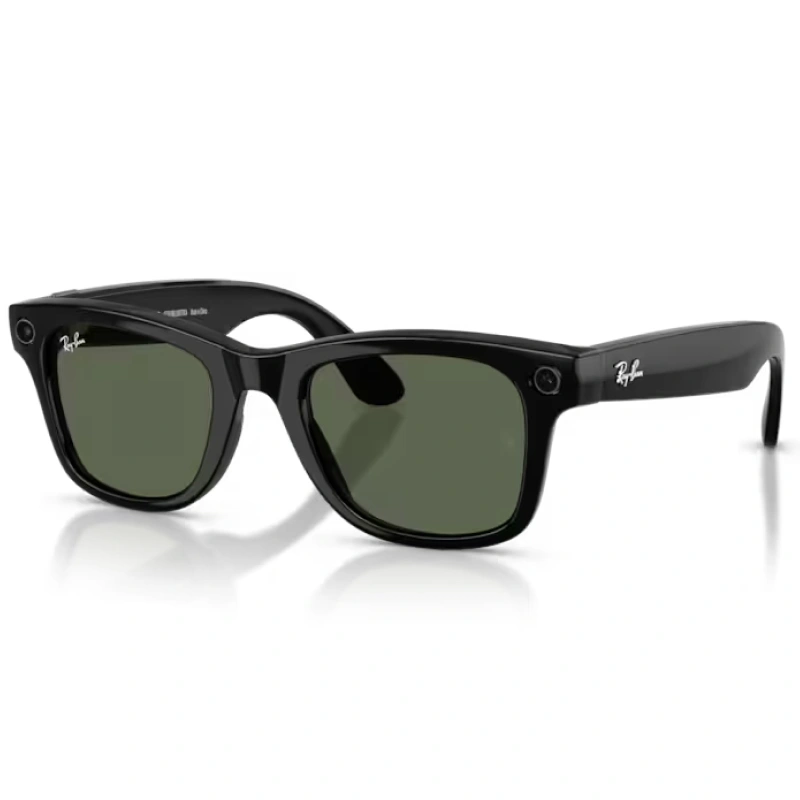 Умные очки Ray Ban Wayfarer (Gen 2) RW4012 Глянцевый чёрный/Зелёный фотохром M 150-50mm (601/7150). Фото 1