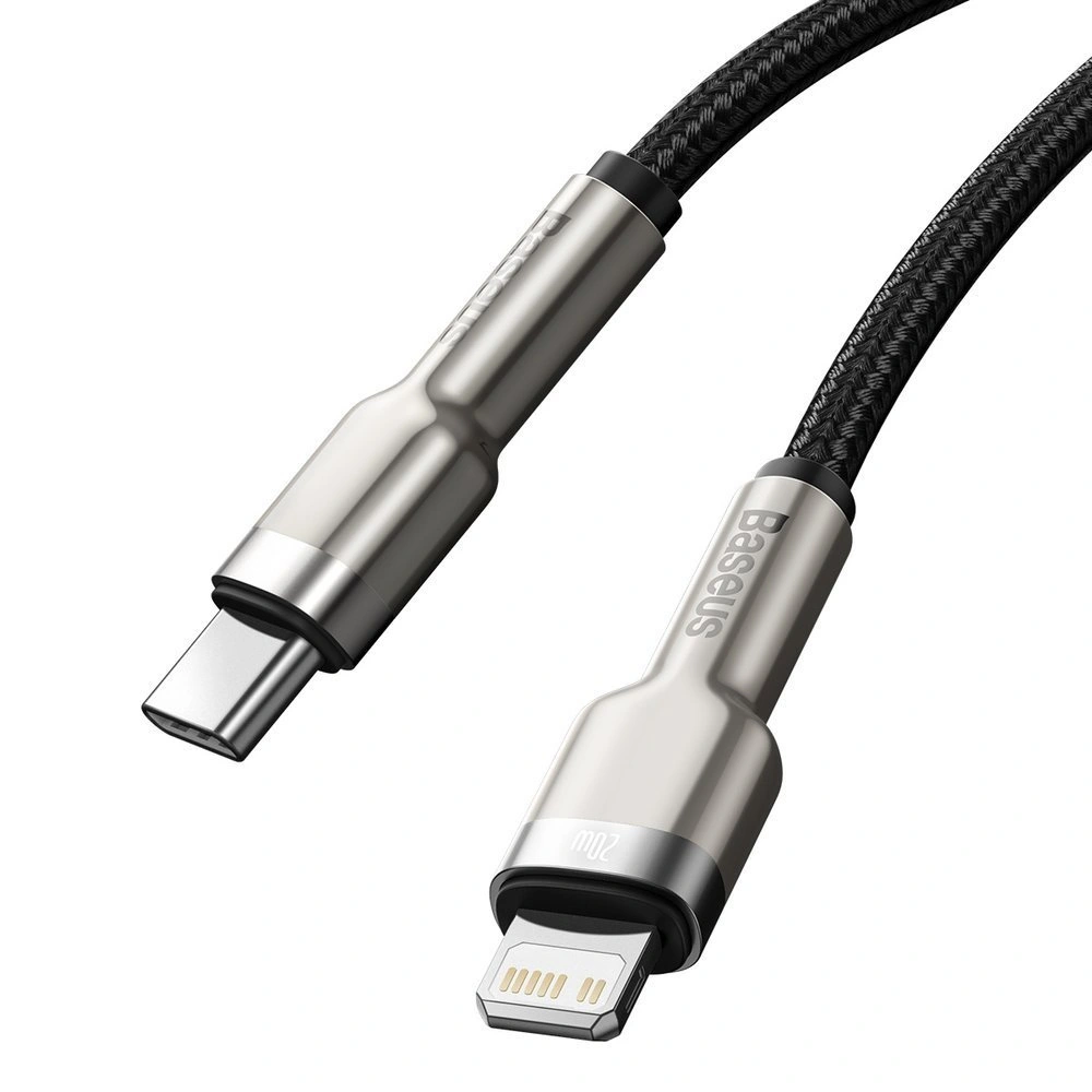 Кабель Baseus Cafule Series Metal Data Cable Type-C to iP PD 20W 2m, Black (CATLJK-B01). Фото 2