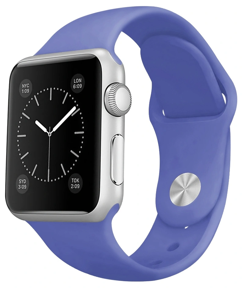 Ремешок силиконовый для Apple Watch 38/40/41/42мм, Фиалковый. Фото 1