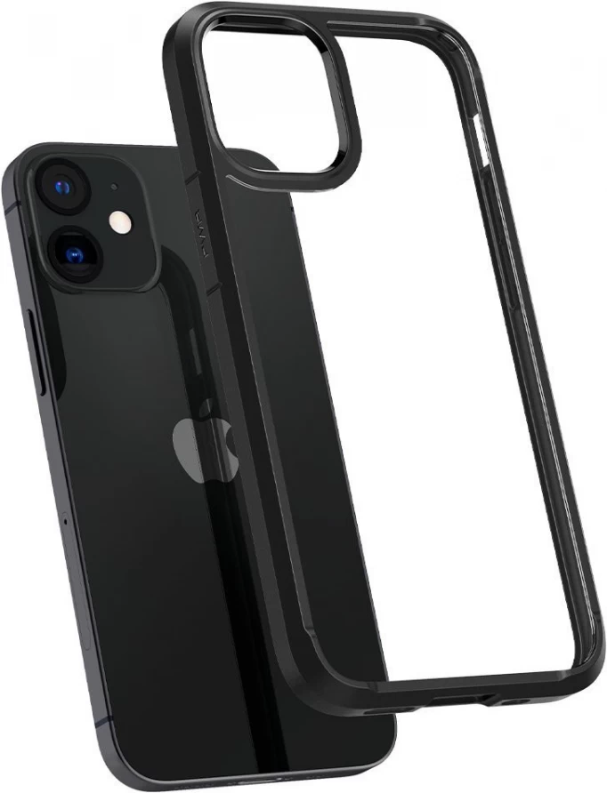 Накладка Spigen Crystal Hybrid для iPhone 12 Pro / iPhone 12, Чёрная (ACS01521)