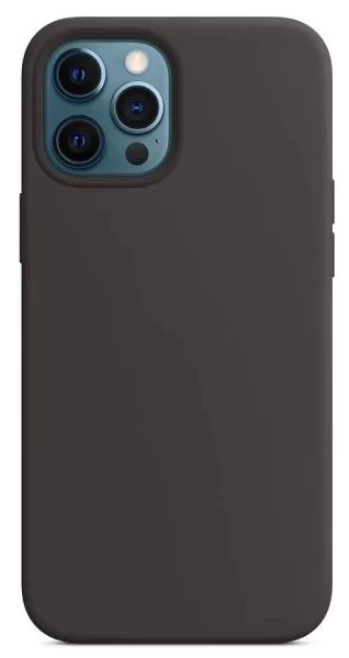 Накладка Silicone Case для iPhone 12 Pro Max, Black (без MagSafe)