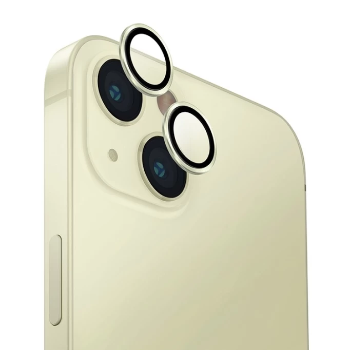 Защитное стекло на камеру Anank AR Aluminium lens Guard для iPhone 15/15 Plus, Жёлтое