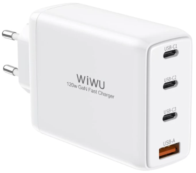 Сетевое зарядное устройство Wiwu Mini Gan Quick Charger Wall PD*3+QC3.0 (TR257-AEU), Белое