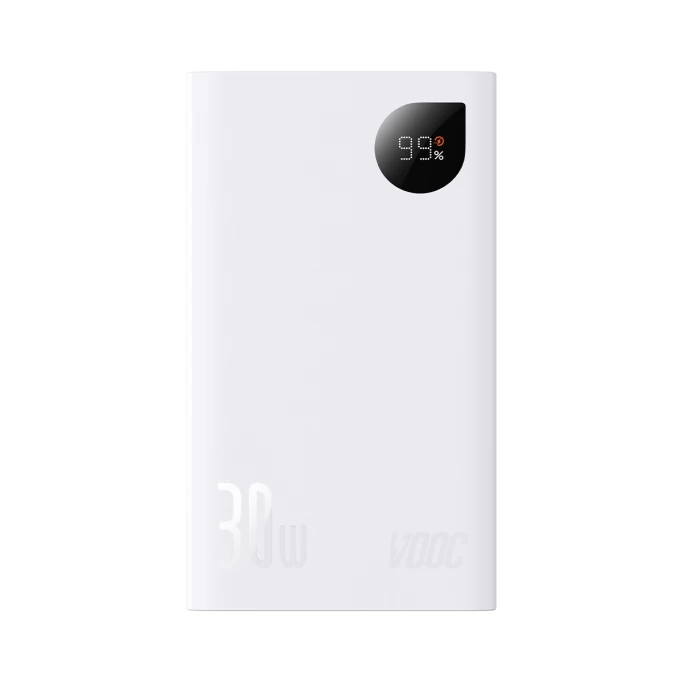 Внешний аккумулятор Baseus Adaman2 20000mAh 30W (VOOC Edition), White (PPAD050002)