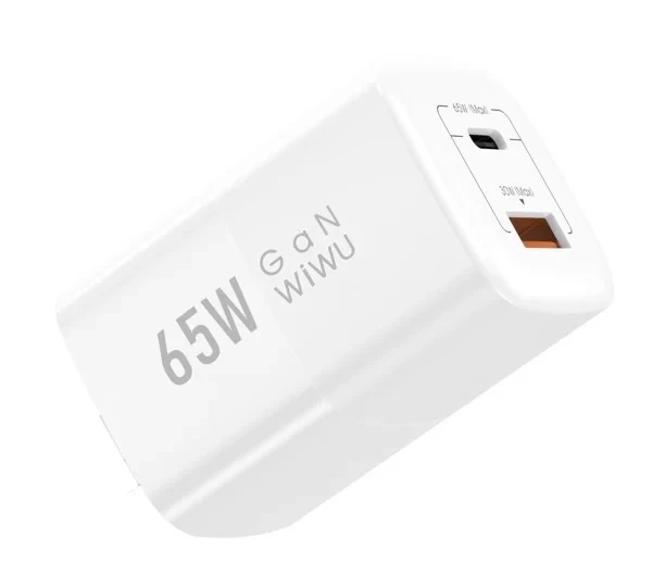 Сетевое зарядное устройство Wiwu U+C 65W Gan PD+QC Fast Charger Wi-U012, Белое