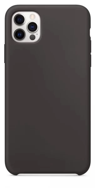 Накладка Silicone Cover для iPhone 12 Pro / iPhone 12, Чёрная