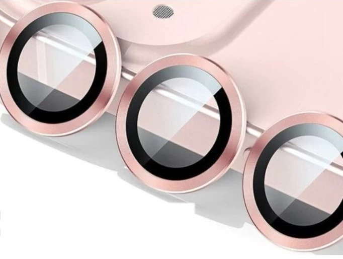 Защитное стекло на камеру Wiwu Dual Color Lens Guard для iPhone 15/15 Plus, Розовое