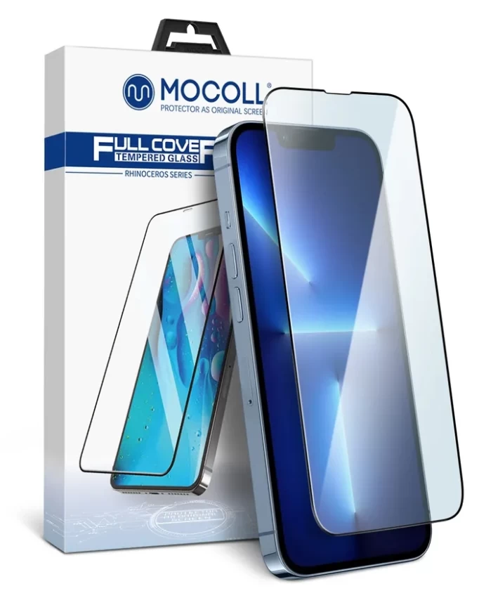 Защитное стекло Mocoll 2.5D для iPhone 13 Pro / iPhone 13 / iPhone 14 Полноразмерное, Чёрное