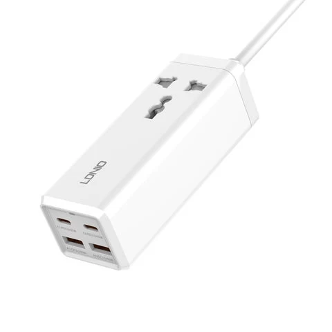 Сетевое зарядное устройство LDNIO 2500W Desktop Power Strip 2 USB-C + 2 USB-A 65W, Белый