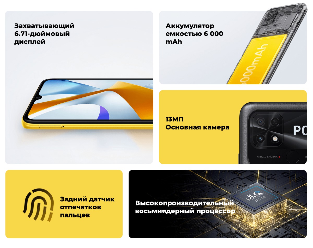 Смартфон XiaoMi Poco C40 4/64 Yellow Global